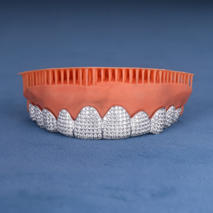 Bijouterie fine personnalisée Hip Hop glacé argent S925 10K 14K 18K or massif VVS Baguette Moissanite Lab Diamond Teeth Grillz - Product Image 1