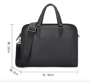 Maletín de Cuero Genuino Andong para Portátil de 14 Pulgadas, Bolso de Mano para Hombre, Estilo Europeo, Bolsos Cruzados de Negocios - Product Image 3