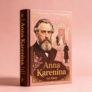 Anna Karenina de Leo Tolstoï, couverture rigide en cuir de qualité supérieure, estampage à chaud, impression offset, impression de logo personnalisée OEM, vente en gros directe d'usine - Product Image 1