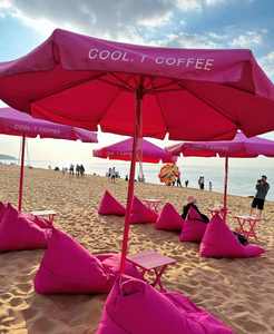 Parasol commercial de haute qualité en aluminium LS Costom, grand parasol tropical avec logo, parasol de plage, parasol d'extérieur, parasol de café - Product Image 2