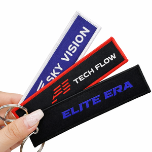 <b>Personalized</b> Airplane Flight Key Chain Double Sides Logo Jet Tag Embroidery <b>Keychain</b> For Promotional - Product Image 1