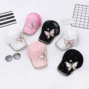 Wholesale 5 Panel Common Fabric Unisex <b>Cheap</b> Soft Faux <b>Crystal</b> Short Bill Stylish Baseball Cap - Product Image 1