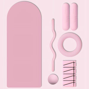 Оптовая Продажа с логотипом под заказ, женские кольца для йоги, розовая эластичная ткань, гантели Пилатес, набор аксессуаров для пилатеса - Product Image 1