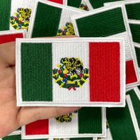 Patchs thermocollants drapeau du Mexique en stock, badges décoratifs pour vêtements, chapeaux et sacs