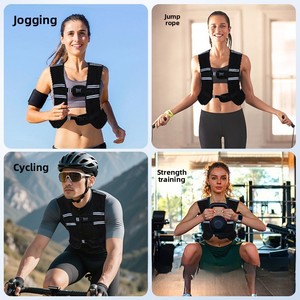 <span class=keywords><strong>Gilet</strong></span> <span class=keywords><strong>lesté</strong></span> unisexe réglable pour l'entraînement physique, la course à pied, la randonnée et les sports - Product Image 2
