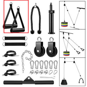 <span class=keywords><strong>Poulie</strong></span> de traction universelle portable en câble d'acier pour exercices de <span class=keywords><strong>biceps</strong></span>, épaules, avant-bras et triceps - Product Image 1