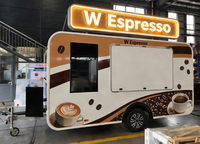Camion de restauration rapide avec écran LED, cuisine complète, pour snacks, café, boulangerie, crème glacée, noir et blanc