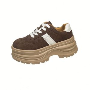 Zapatillas Deportivas Alemanas con Plataforma de 7CM para Mujer, Otoño 2025, Nuevas, de Cuero Genuino, con Suela Gruesa, Estilo Retro, Casuales - Product Image 5