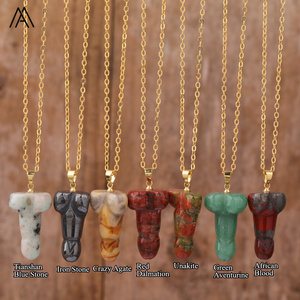 Collar de pene de cristal dorado, joyería colgante de moda para fiesta, boda, piedras preciosas curativas, Reiki, Chakra, energía, Phallus, gargantillas - Product Image 4