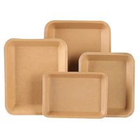 Boîte à lunch bento jetable en papier kraft en gros, épaissie, carrée, compatible micro-ondes, pour salades à emporter et camping