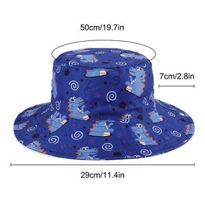 Chapeau seau personnalisé réglable UPF 50 + pour bébé Casquette de protection solaire à caractère extérieur pour tout-petit garçon et fille Chapeau de plage imprimé - Product Image 3