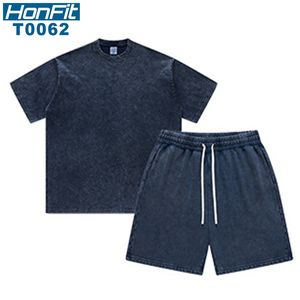 Offre Spéciale Streetwear surdimensionné T-<span class=keywords><strong>shirt</strong></span> et <span class=keywords><strong>short</strong></span> hommes décontracté blanc séchage rapide lavé sweat Shorts t-shirts <span class=keywords><strong>ensemble</strong></span> - Product Image 1