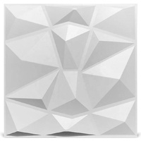 Panneaux muraux de diamant 3D de PVC blanc décoratif de conception moderne d'intérieur de maison Offre Spéciale 500*500mm pour la décoration de mur de salle à manger