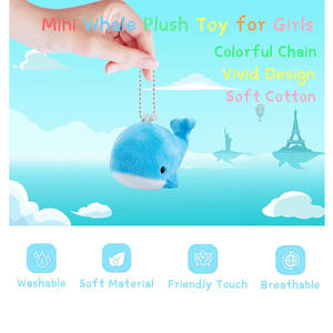 8696 Llavero de peluche de ballena pequeña al por mayor, juguetes de animales marinos, adornos, peluches para máquina de garras, lindos regalos de Navidad para niños - Product Image 4