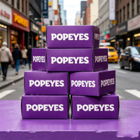 Emballage personnalisé pour la restauration rapide, boîte à hamburger en papier violet, conteneur pour ailes de poulet et ensemble de sacs à emporter