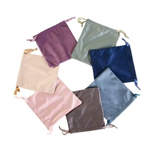 Wholesale Drawstring Velvet Jewelry Pouch Logo Recyclable Small Packing <b>Bag</b> Earrings Necklace Other Small Jewelry Items - Product Image 3