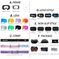 Gafas de Esquí Magnéticas Dilupu con Revestimiento Óptico REVO, Antivaho, Lentes de Cambio Rápido, Diseño OTG, de Fábrica