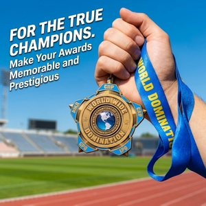 Medaglia Personalizzata in Lega di Zinco 3D con Rilievo, Bronzo Anticato, per Atletica Leggera, Premio per Competizioni Sportive Scolastiche - Product Image 1