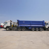 Semi-remorque benne basculante en acier à 3 essieux, capacité 25 mètres cubes, pour mini-tracteur, modèle Cimc Dumper 30T-80T, JOST 28T Landing