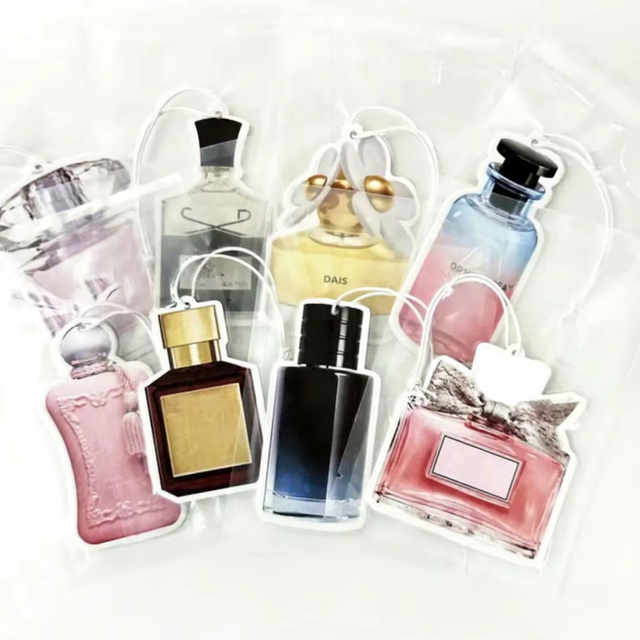 Natural Fragrance Hanging Auto for Brand Long Lasting Luxury  Custom Logo Paper Car Air Freshener