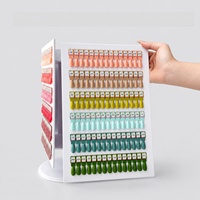 Présentoir à ongles magnétique en acrylique à trois rotations, 270 couleurs, avec carte de couleurs détachable