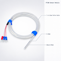 Kabel Sensor Suhu Pt100 Anti-Korosi Termokopel PTFE Tahan Asam-Alkali Berlapis Perak untuk Elektroplating
