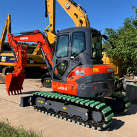 Mini-excavatrice d'occasion Kubota U55-5, 5,5 tonnes, hydraulique, sur chenilles, d'origine japonaise, certifiée CE EPA, faible nombre d'heures, à vendre
