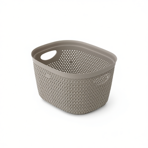 Cesta Intreccio S Taupe 265x220x150mm de PP Tejido, Organizador de Ropa Duradero para Baño - Product Image 3