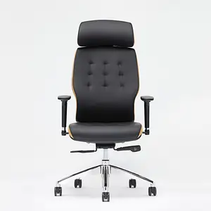 Ofis mobilyaları lüks rahat patron yöneticisi deri ergonomik döner ofis koltuğu
