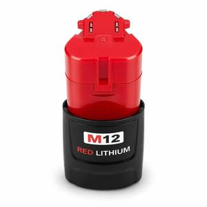 Batterie de perceuse au lithium-ion 12V rechargeable, compatible avec les outils électriques <span class=keywords><strong>Milwaukee</strong></span> <span class=keywords><strong>M12</strong></span> 48-11-2412 48-11-2460, usage industriel - Product Image 1