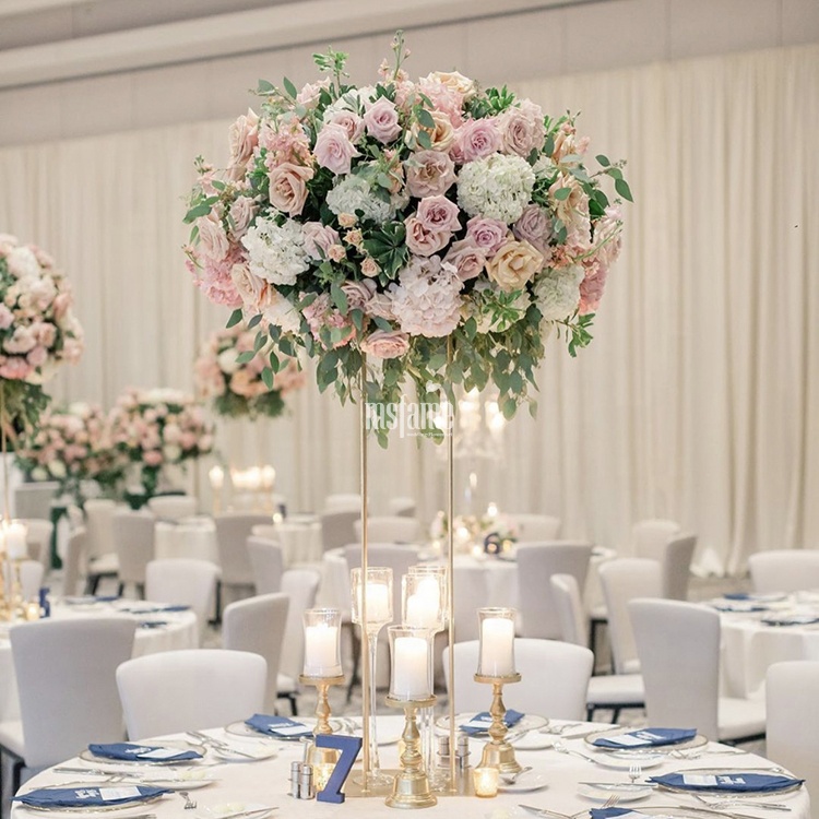 MSFAME Wedding Arch Stand - Elegant Low White Flower
