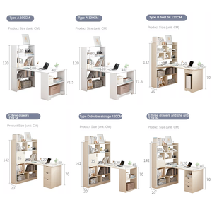 Bàn kim loại văn phòng Kid Tree xoay góc kệ sách trẻ em rắn gỗ hiện đại ẩn cửa tủ sách - Product Image 5