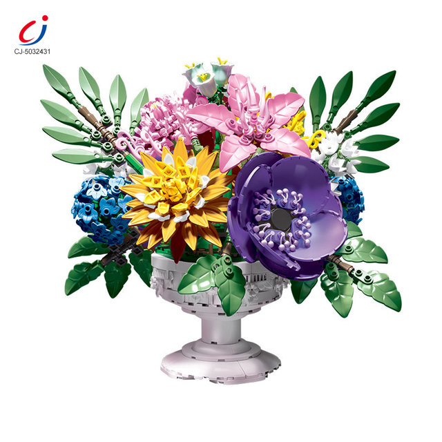 Chengji Flowers Building Block Series Creative Handmade Decoration Diy Small Plastic Particle Micro Plant Flower Building Blocks