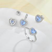 Ensemble de bijoux QX personnalisé en argent 925 avec CZ, fabrication OEM ODM, couleur plaquée, couleur de pierres précieuses, gravure laser gratuite, collier, boucles d'oreilles, bague
