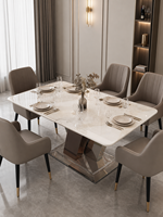 Table à manger moderne de luxe en marbre blanc Fendi, imperméable, pour appartement, hôtel, parc et villa - Meubles de salle à manger écologiques