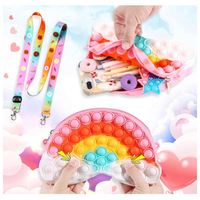 Porte-monnaie fantaisie à fermeture éclair en silicone, motif personnage de dessin animé, petit sac à dos étanche et écologique avec bandoulière