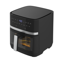 Friteuse à air numérique, four électrique 8L, commande tactile, cuisson rapide, saine, en acier inoxydable, fenêtre visible, usage domestique, fabriqué en Chine