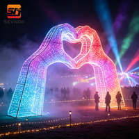 Lumière à motif de mains en forme de cœur DMX RGB programmable pour spectacle lumineux en parc
