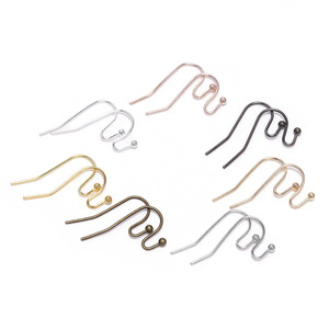 Crochets d'oreille perlés en métal, composants de bijoux pour la fabrication de boucles d'oreilles, forme goutte, plaqués, sac de 100 pièces AC0348 - Product Image 5