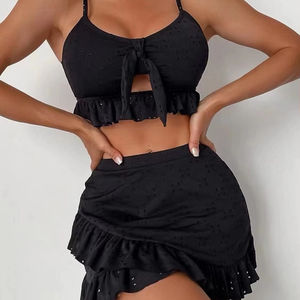 Paquete de 3 trajes de baño personalizados para mujer, Bikini con volantes y nudo, falda a la cadera, traje de baño, sujetador acolchado, Top, bañadores, conjuntos de baño personalizados - Product Image 4