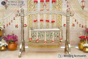 Cuna de Madera de Diseño de Lujo para Ceremonia de Bautismo de Bebé, Cuna de Madera Real India para Ceremonia de Namkaran, EE. UU. - Product Image 2