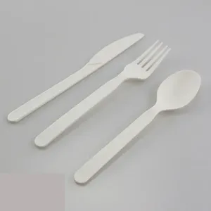 custom Fully Degradable Tableware Disposable Plastic Cutlery Knife Spoon Fork