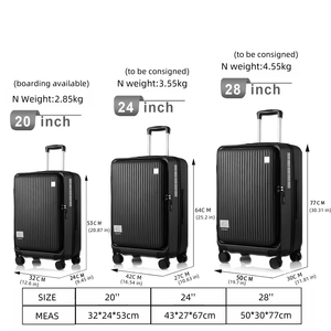 RTS Bulk Mixed Order ABS Trolley Bag Spinner Caster TSA <b>Lock</b> Front Open Compartment Cartoon Travel Carry-on Luggage Sets - Product Image 6