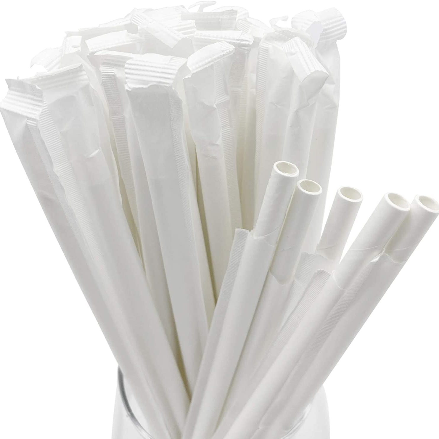 Custom Color Disposable Biodegradable Recycled Paper Straw with Logo Printing Durable and Anti-hot for Juice Packaging