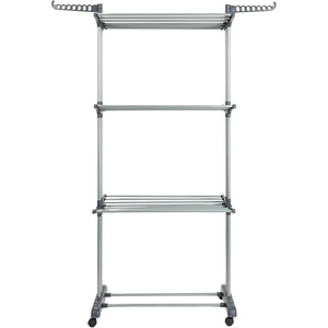 Séchoir à linge mobile pliable et extensible à 4 niveaux en acier inoxydable pour salle de bain et sacs, support de séchage sur pied, vente en gros - Product Image 4