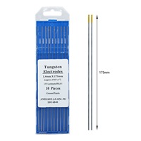 VECTOR Juego de 10 Electrodos de Tungsteno Azules de 1.6/2.4/3.2 mm, Agujas de Tungsteno para Soldadura por Arco de Argón, para Soldadura TIG