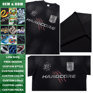 Camiseta de Hombre de Algodón de 285g, Tejido de Punto, Corte Holgado, Manga Corta, con Lavado Spray Monkey, Gráfico Vintage Desgastado, Estilo Urbano - Product Image 4