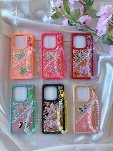 <span class=keywords><strong>Coque</strong></span> de téléphone portable magnétique en silicone gel avec miroir et bracelet chaîne de perles 3D pour femmes, compatible <span class=keywords><strong>iPhone</strong></span> 17 16 - Product Image 6