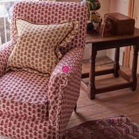 Fauteuil individuel Yicheng style rétro floral, dossier haut, pour chambre, balcon, café et gîte