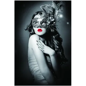 Red lip Canvas painting Wall Art Factory cheap price high quality Photo prints on Acrylic for living room decoration